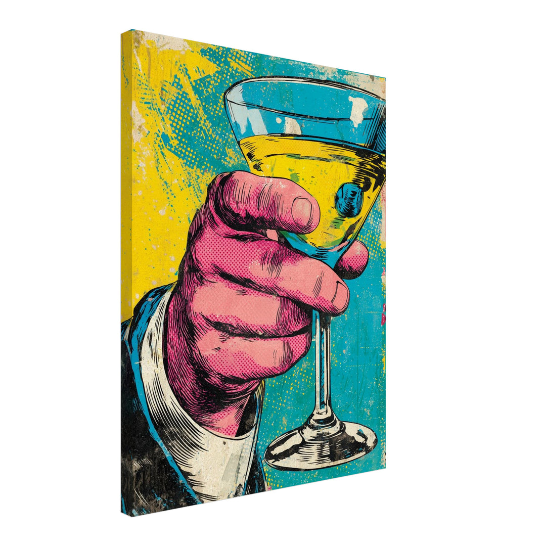 Cocktailglas Leinwandbild Pop Art – Leinwand auf Holzrahmen – Ansicht 2