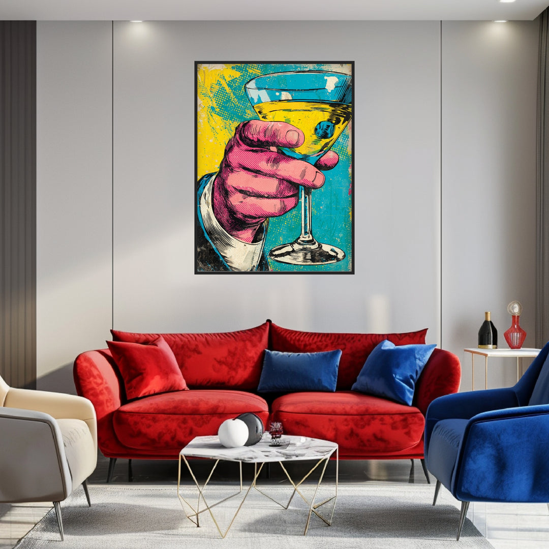 Cocktailglas Poster Pop Art – mattes Kunstdruck-Papier – Ansicht 2