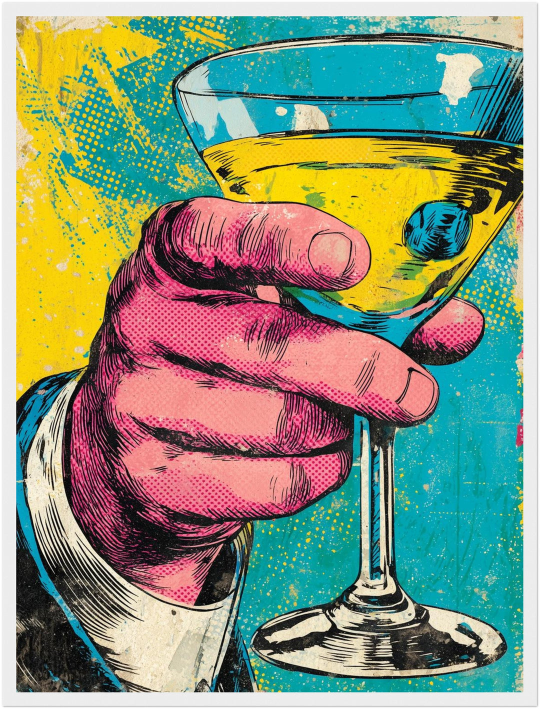 Cocktailglas Poster Pop Art – mattes Kunstdruck-Papier – Ansicht 6