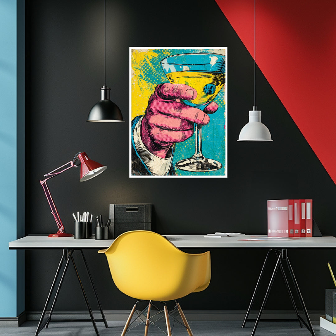 Cocktailglas Poster Pop Art – mattes Kunstdruck-Papier – Ansicht 4