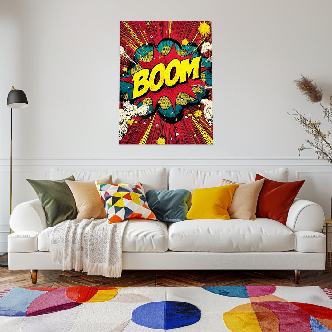 Comic-Explosion Boom Leinwandbild Pop Art – Leinwand auf Holzrahmen – Ansicht 3