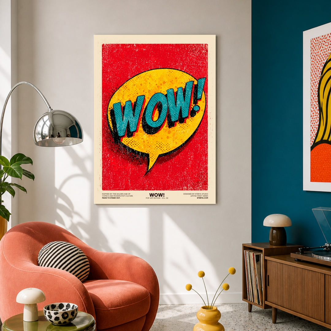 Ausdruck des Staunens Leinwandbild Pop Art – Leinwand auf Holzrahmen – Ansicht 3