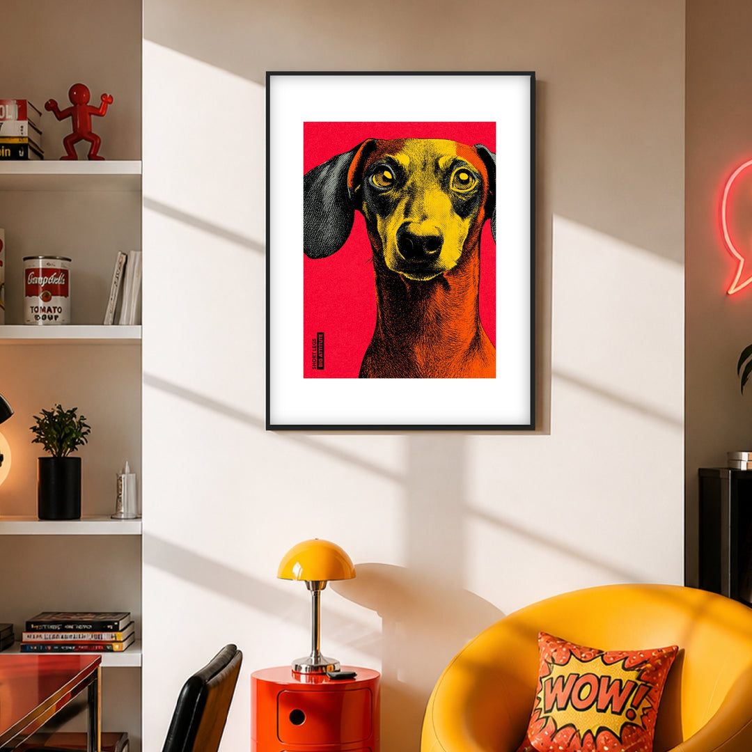Dackel Poster Pop Art – mattes Kunstdruck-Papier – Ansicht 2