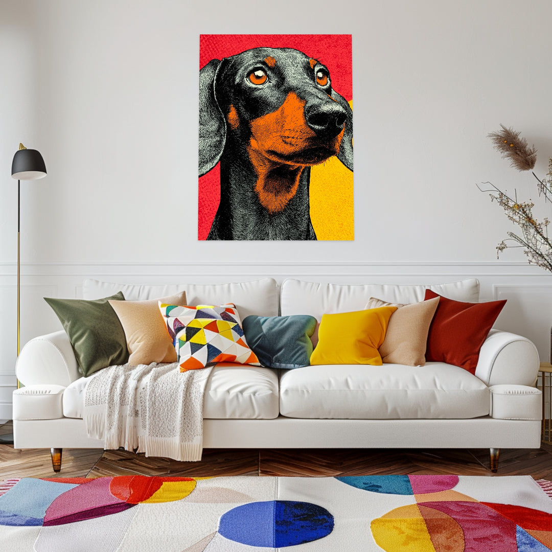 Pop Art Dackel Leinwandbild Pop Art – Leinwand auf Holzrahmen – Ansicht 3