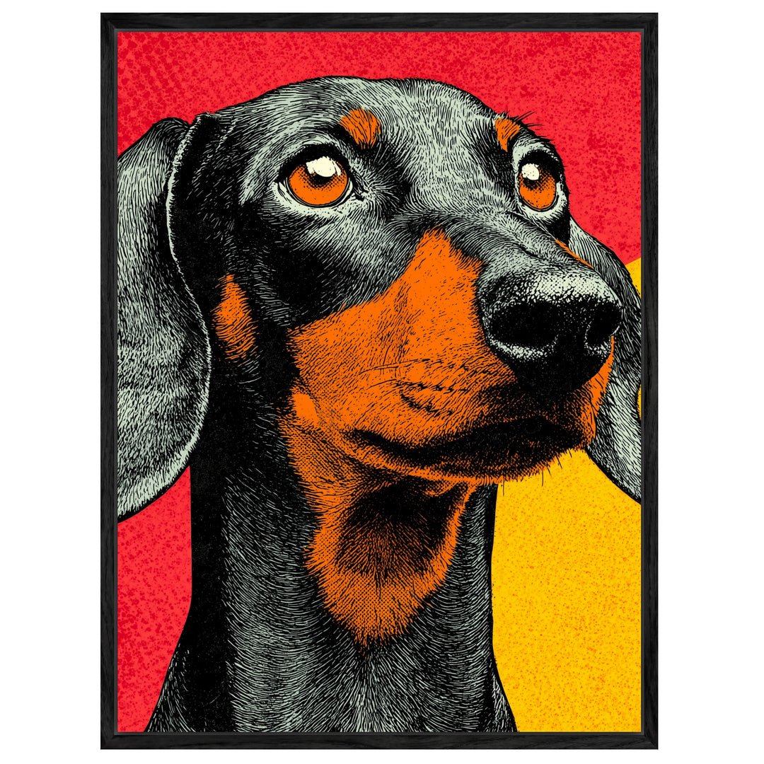 Pop Art Dackel Leinwandbild Pop Art – Leinwand auf Holzrahmen – Ansicht 4