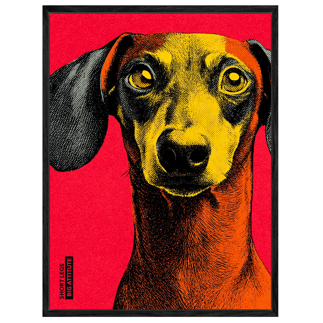 Dackel Leinwandbild Pop Art – Leinwand auf Holzrahmen – Ansicht 4