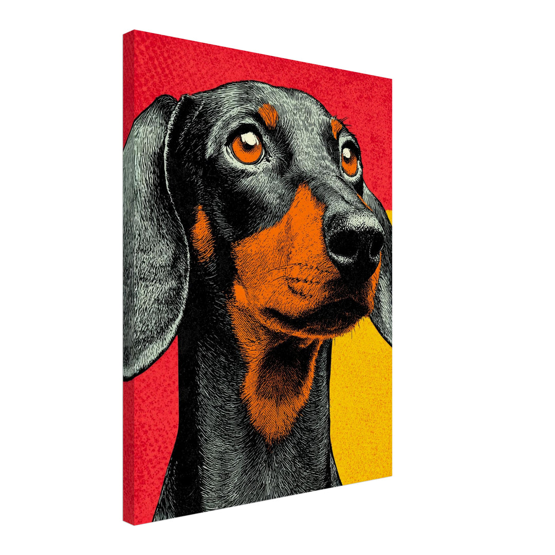 Pop Art Dackel Leinwandbild Pop Art – Leinwand auf Holzrahmen – Ansicht 2