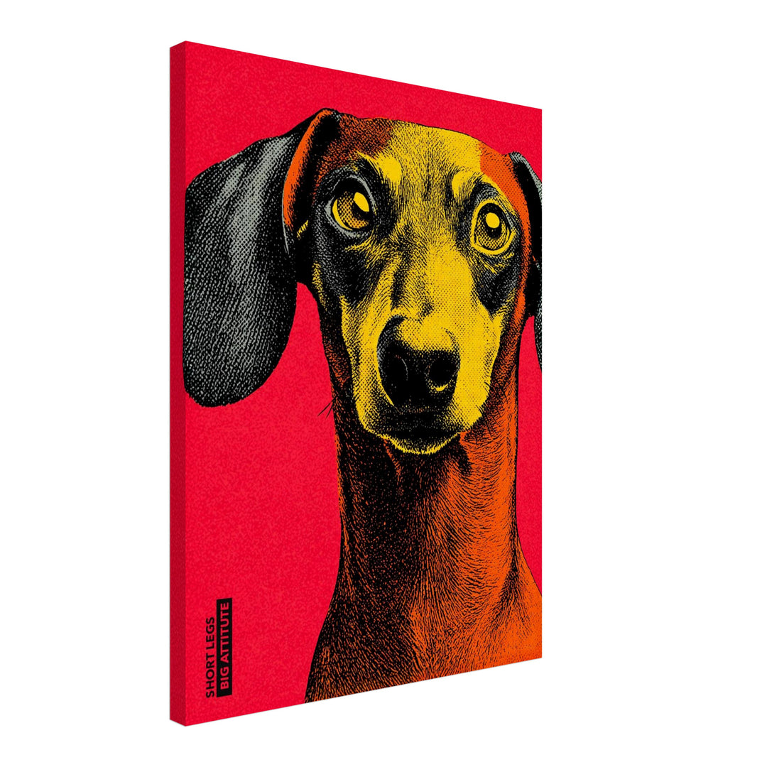 Dackel Leinwandbild Pop Art – Leinwand auf Holzrahmen – Ansicht 2