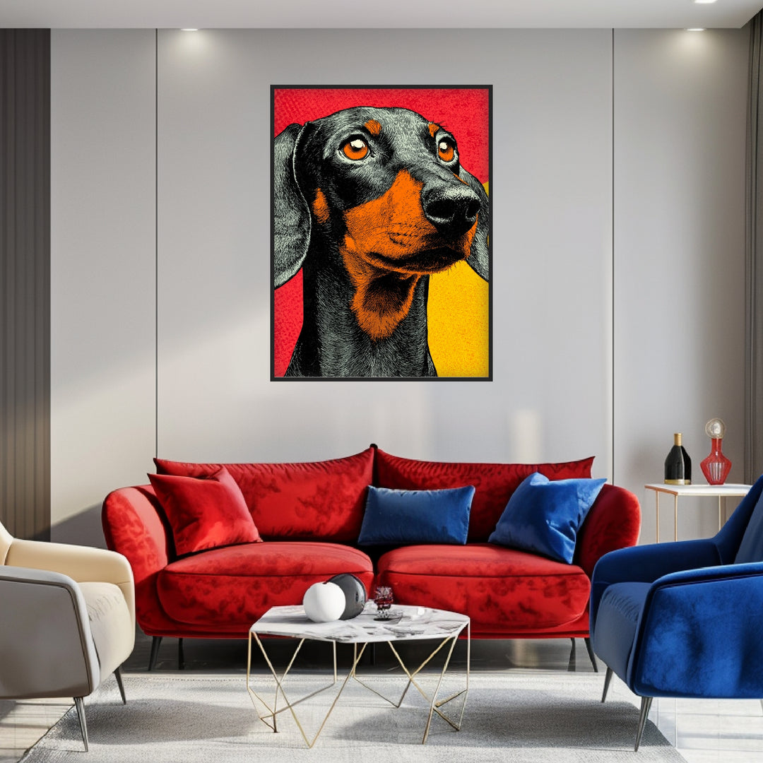 Pop Art Dackel Poster Pop Art – mattes Kunstdruck-Papier – Ansicht 2