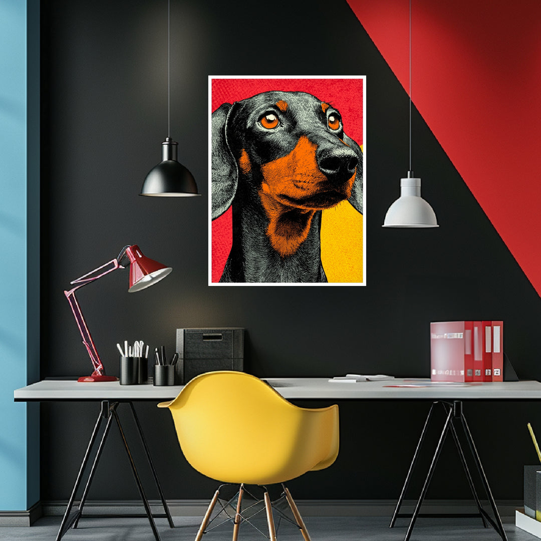 Pop Art Dackel Poster Pop Art – mattes Kunstdruck-Papier – Ansicht 4