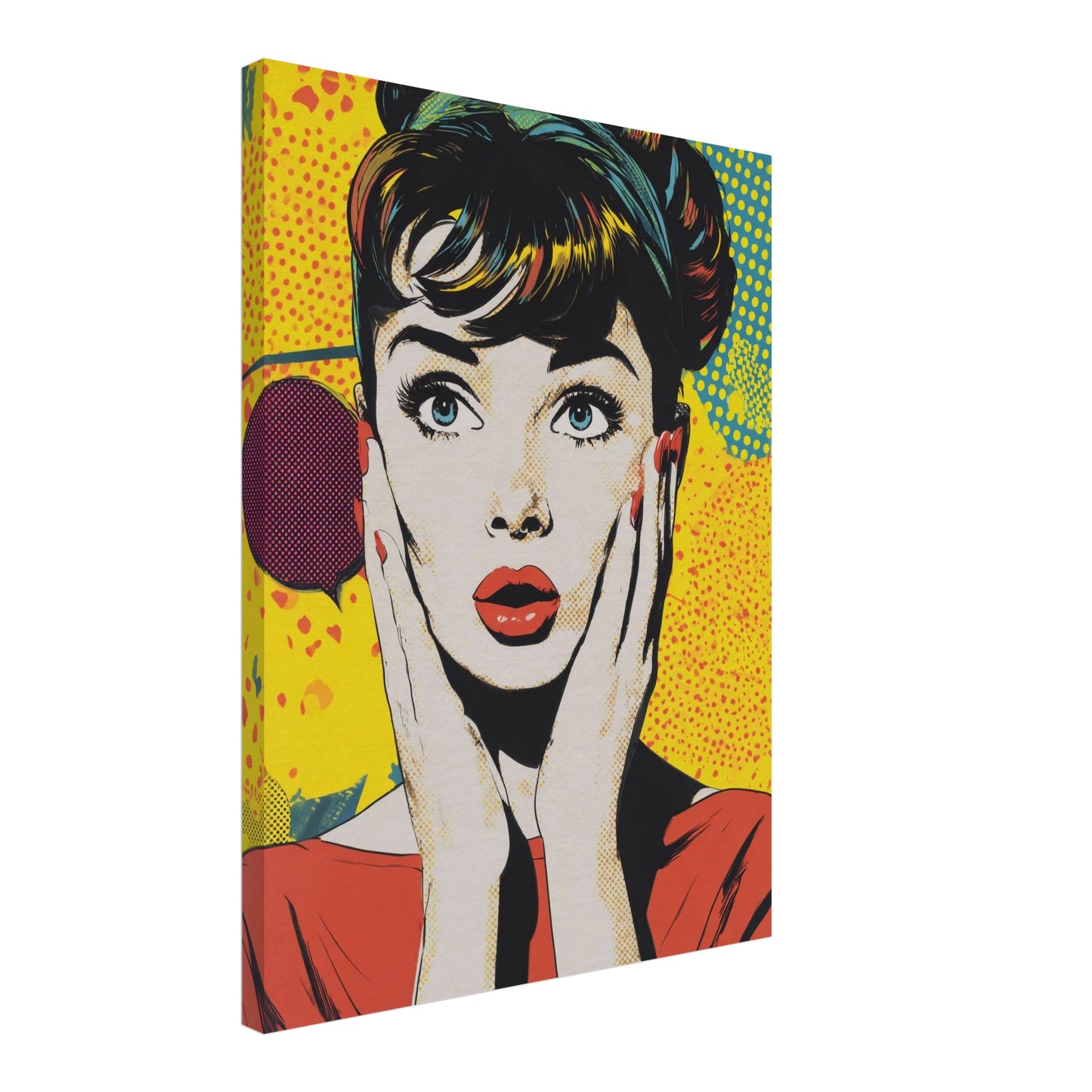 Erstaunte Frau Illustration Leinwandbild