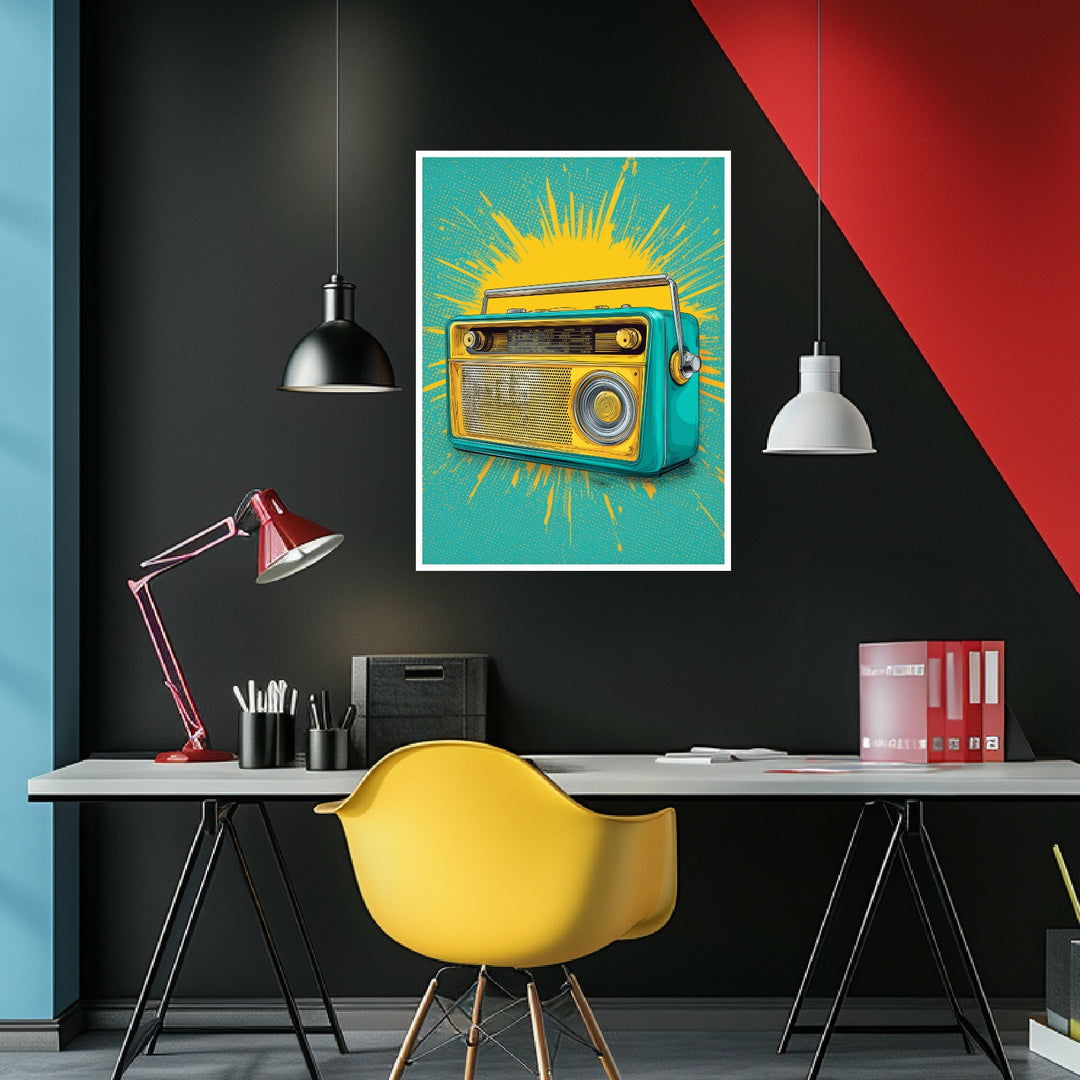 Farbiges Radio Poster Pop Art – mattes Kunstdruck-Papier – Ansicht 4