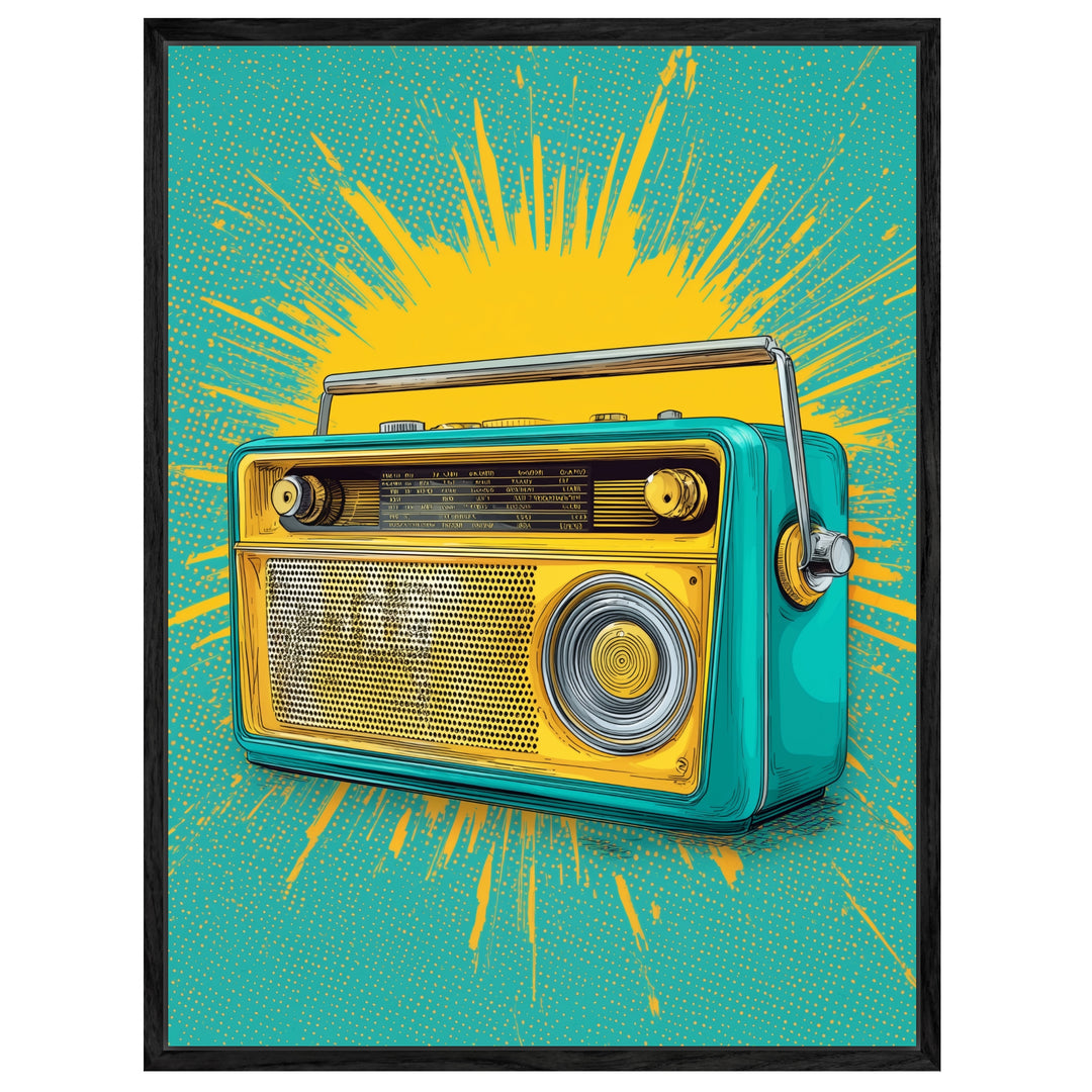 Farbiges Radio Leinwandbild Pop Art – Leinwand auf Holzrahmen – Ansicht 4