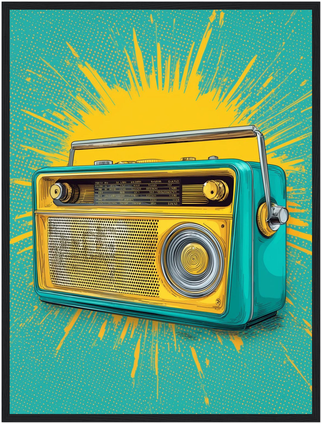 Farbiges Radio Poster Pop Art – mattes Kunstdruck-Papier – Ansicht 5