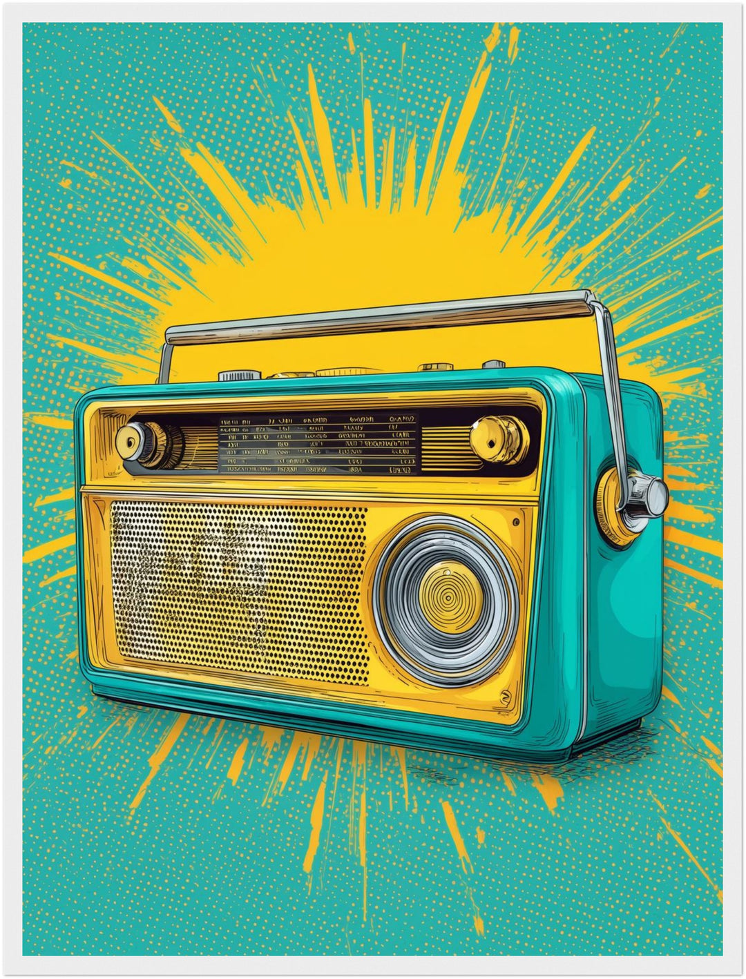 Farbiges Radio Poster Pop Art – mattes Kunstdruck-Papier – Ansicht 6