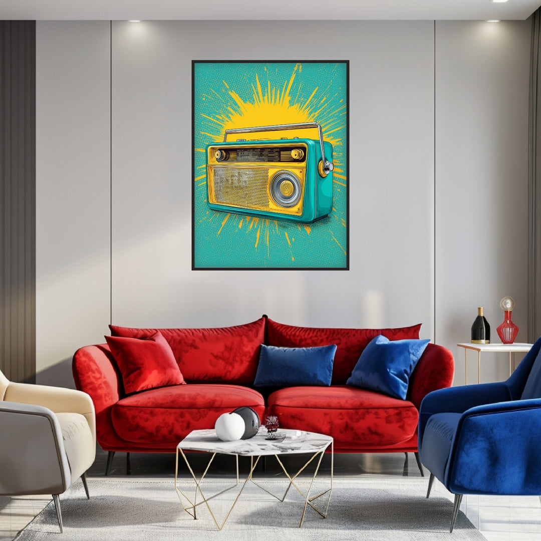 Farbiges Radio Poster Pop Art – mattes Kunstdruck-Papier – Ansicht 3