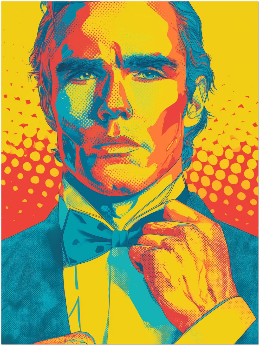 Formelles Männerporträt Pop Art – Wandkunst