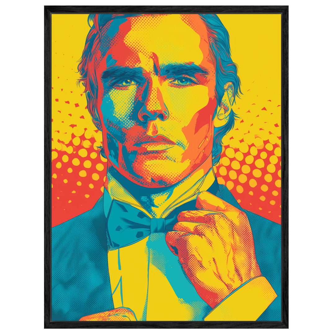 Formelles Männerporträt Leinwandbild Pop Art – Leinwand auf Holzrahmen – Ansicht 4