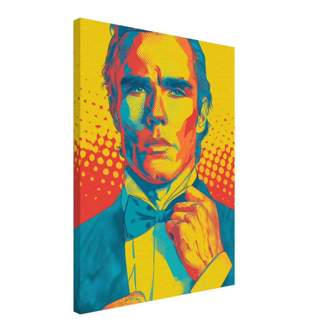 Formelles Männerporträt Leinwandbild Pop Art – Leinwand auf Holzrahmen – Ansicht 2