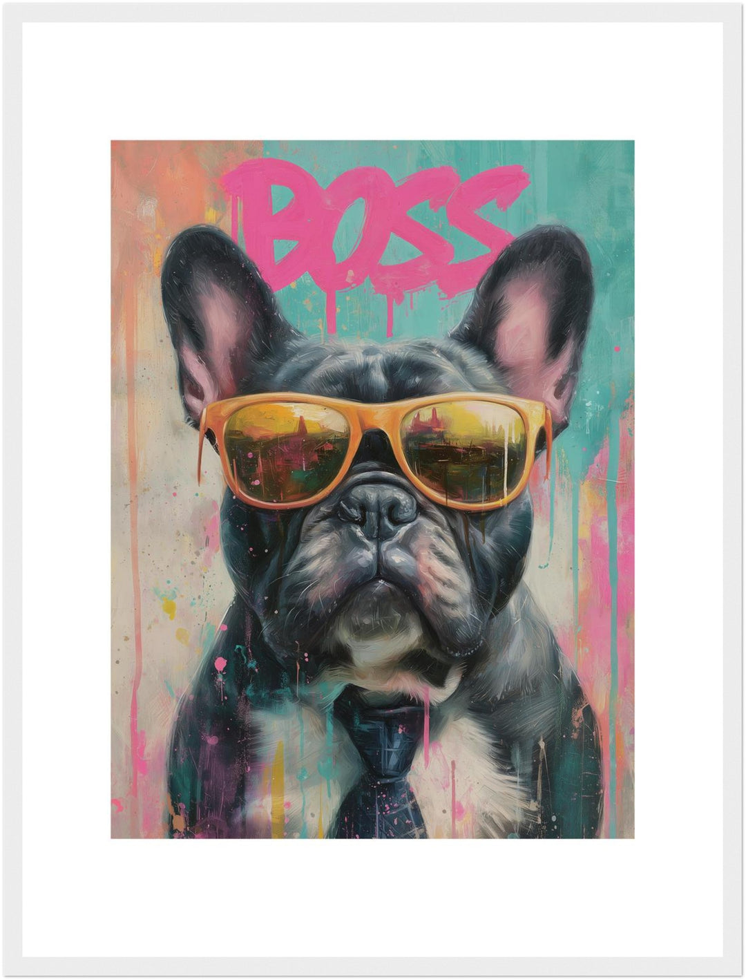 Boss Bulldog mit Stil Poster Pop Art – mattes Kunstdruck-Papier – Ansicht 6