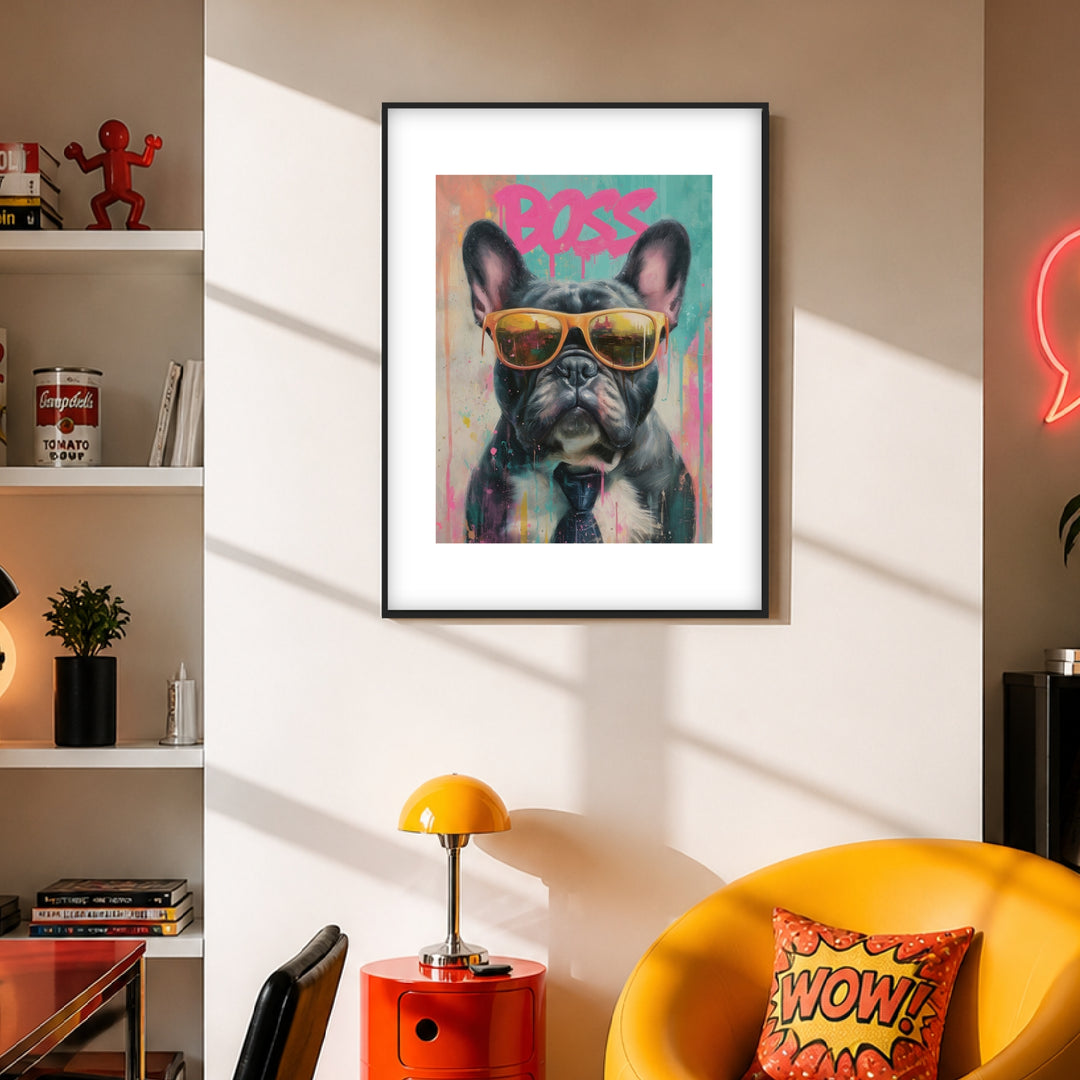 Boss Bulldog mit Stil Poster Pop Art – mattes Kunstdruck-Papier – Ansicht 4