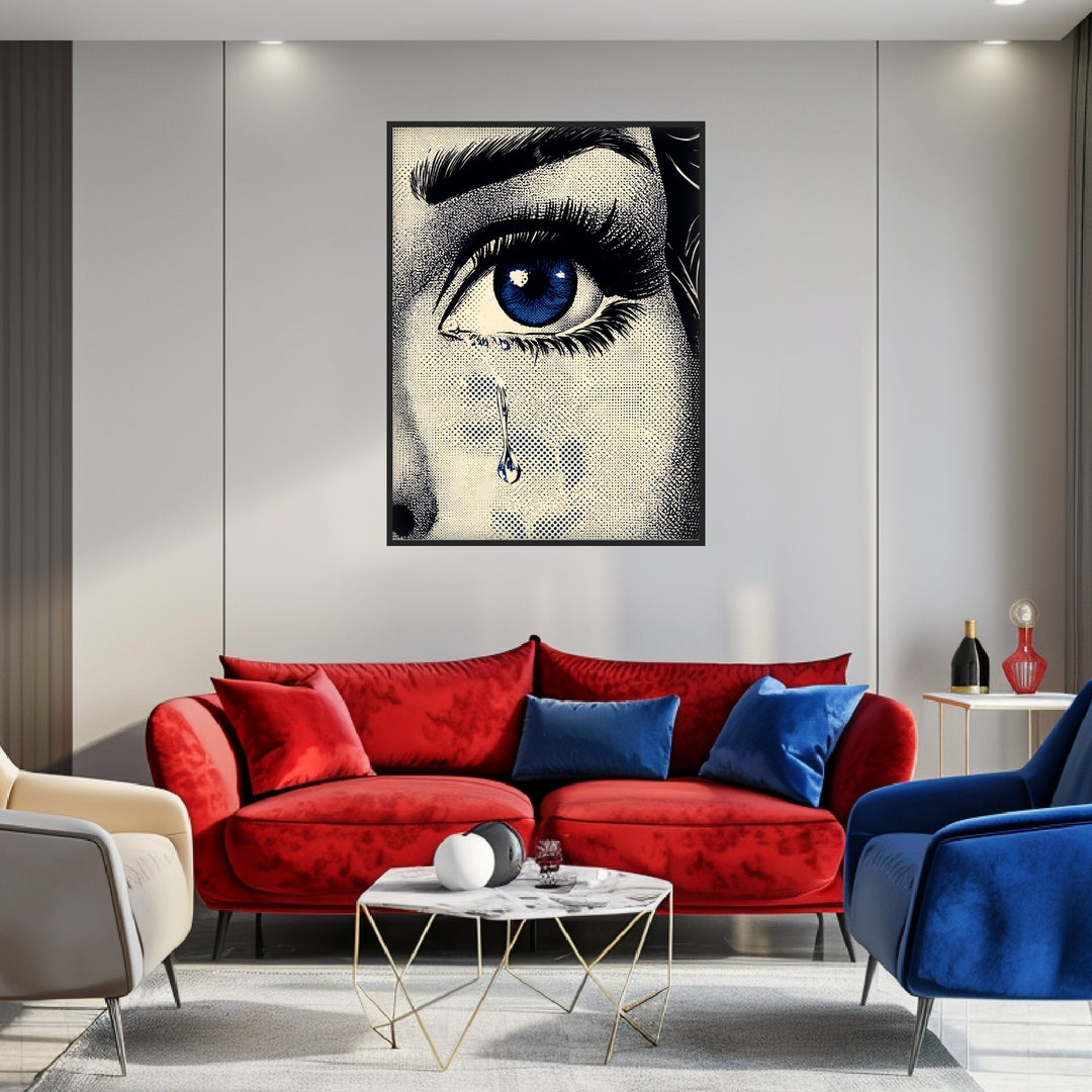 Frau Auge Träne Poster abstrakt – mattes Kunstdruck-Papier – Ansicht 3
