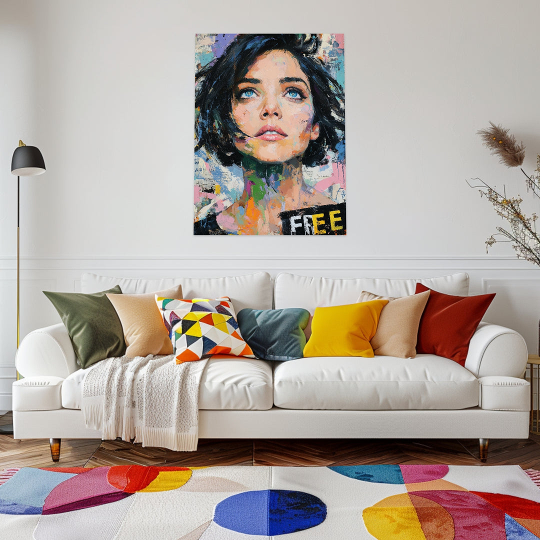 Frau mit Blauen Augen Poster Pop Art – mattes Kunstdruck-Papier – Ansicht 3