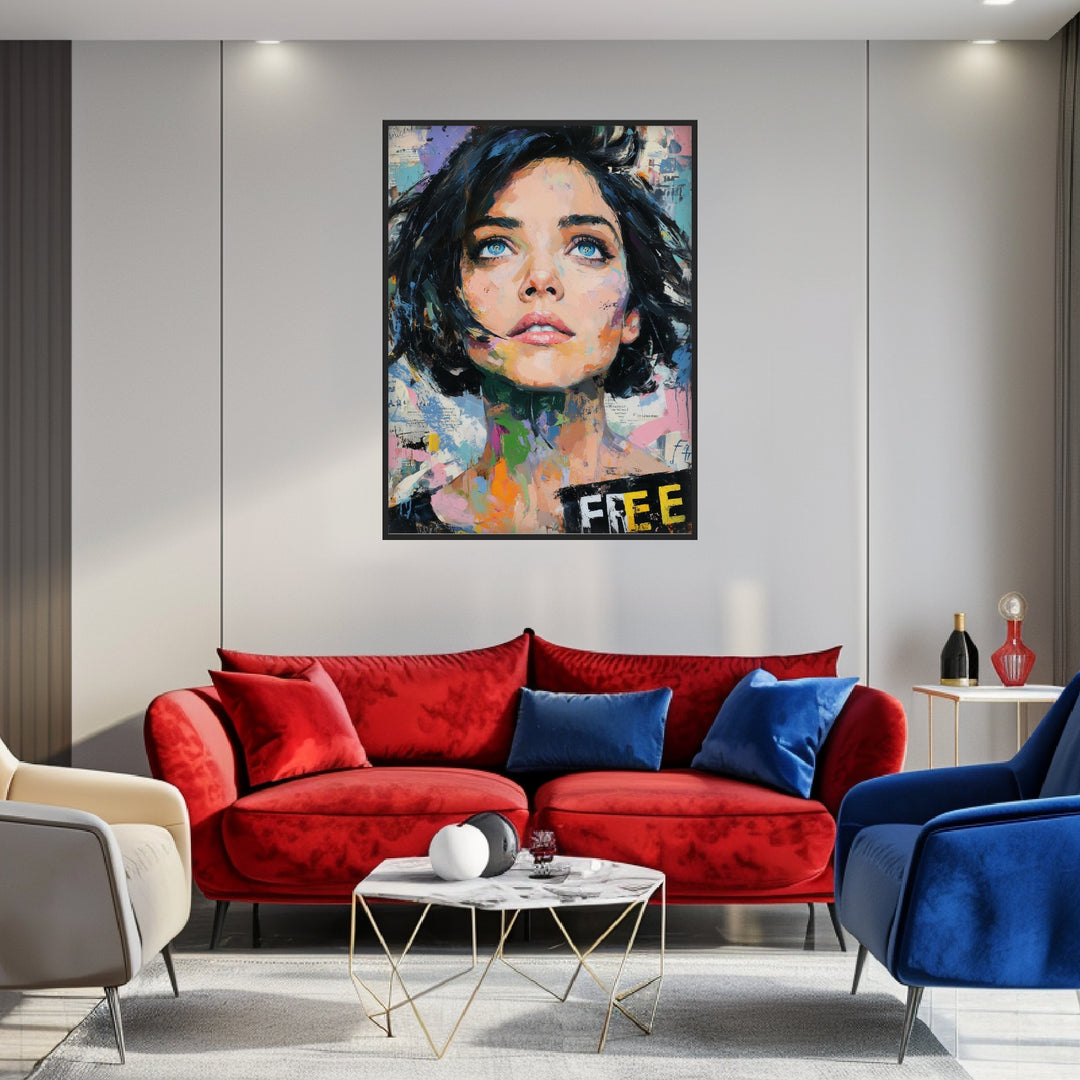 Frau mit Blauen Augen Poster Pop Art – mattes Kunstdruck-Papier – Ansicht 2