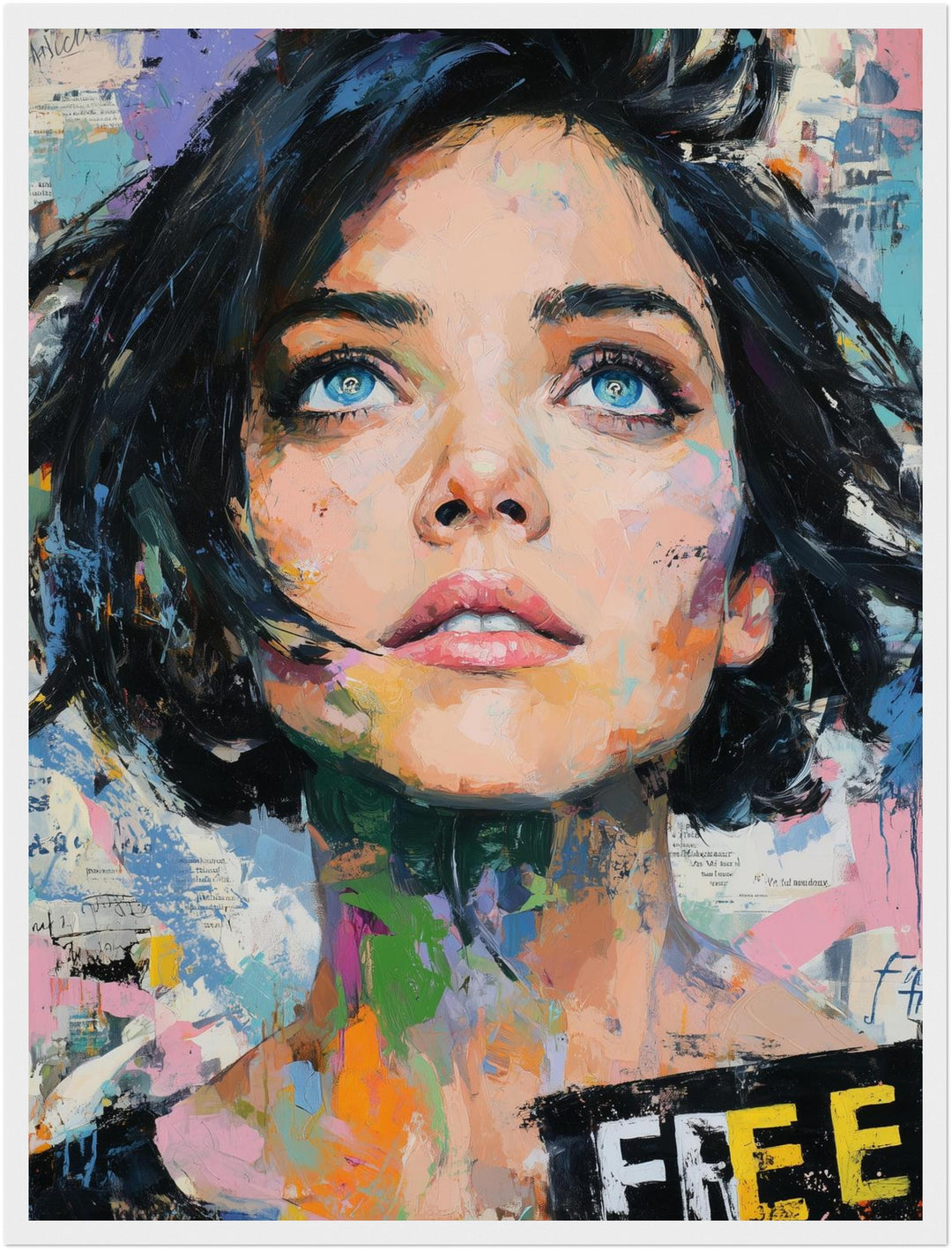 Frau mit Blauen Augen Poster Pop Art – mattes Kunstdruck-Papier – Ansicht 6