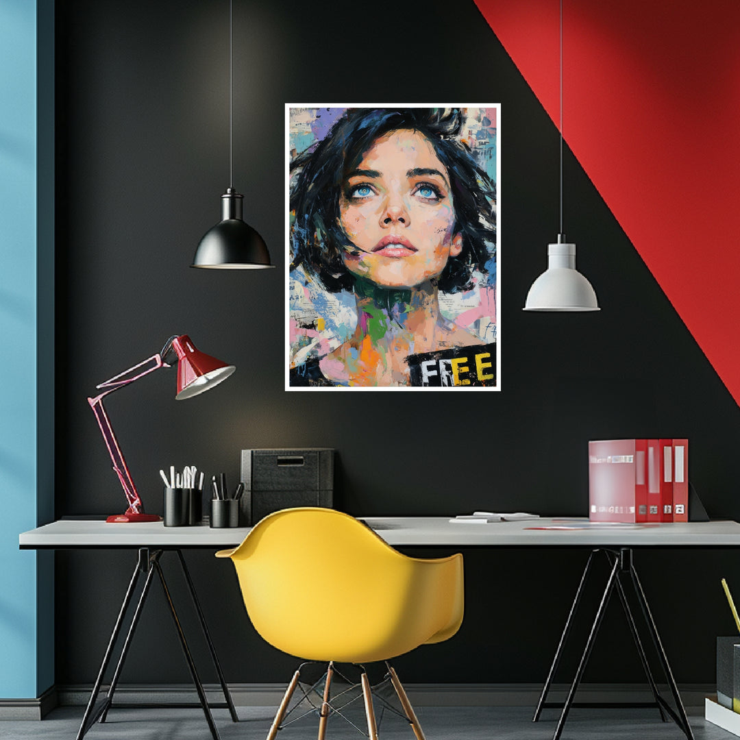 Frau mit Blauen Augen Poster Pop Art – mattes Kunstdruck-Papier – Ansicht 4