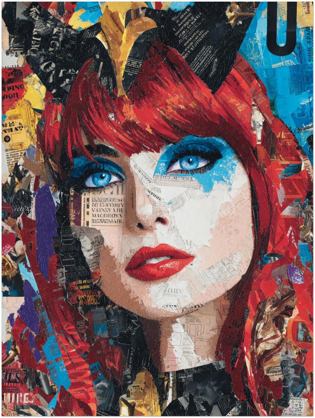 Frau mit roten Haaren Pop Art – Wandkunst
