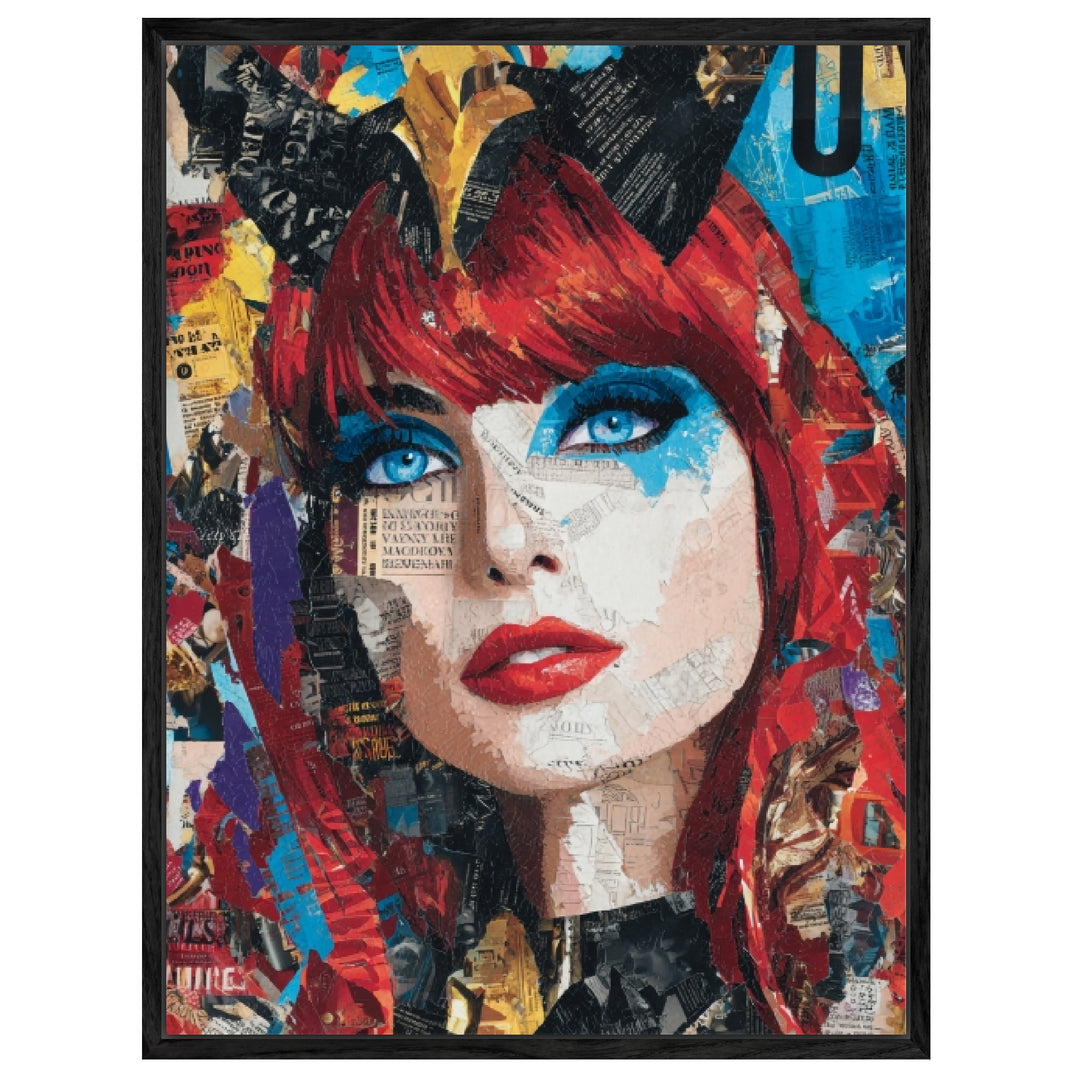 Frau mit roten Haaren Leinwandbild Pop Art – Leinwand auf Holzrahmen – Ansicht 4
