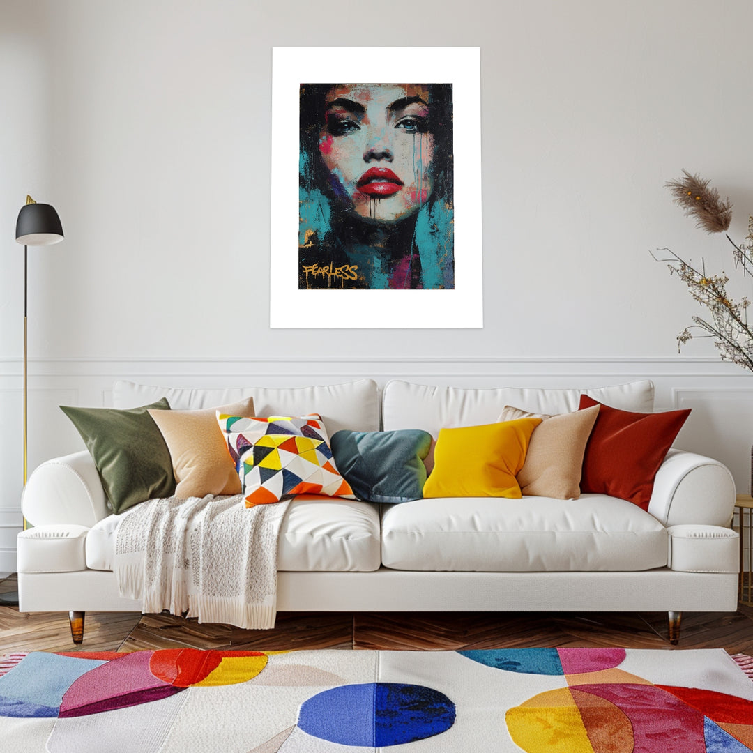 Furchtloses Frauenportrait Poster Pop Art – mattes Kunstdruck-Papier – Ansicht 3