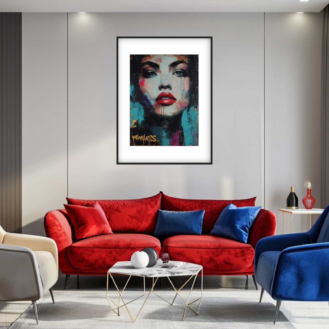 Furchtloses Frauenportrait Poster Pop Art – mattes Kunstdruck-Papier – Ansicht 2