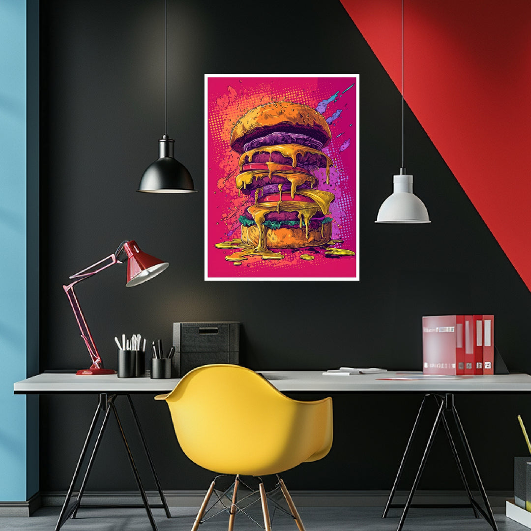 Geschmolzener Riesenburger Poster Pop Art – mattes Kunstdruck-Papier – Ansicht 4