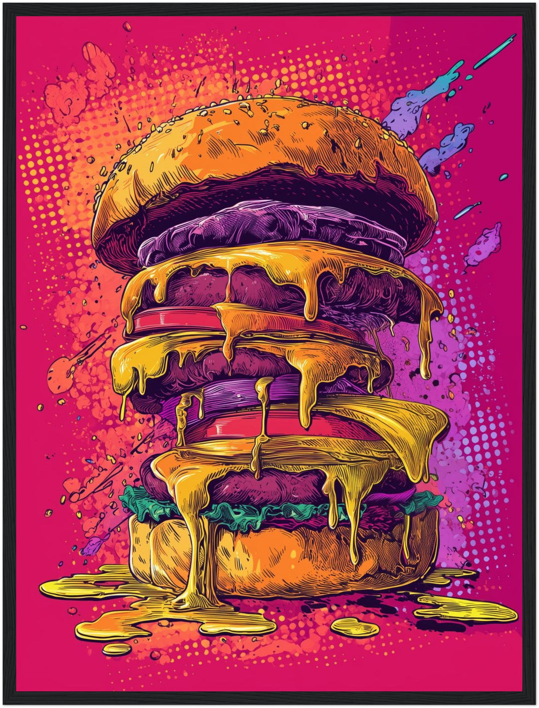 Geschmolzener Riesenburger Poster Pop Art – mattes Kunstdruck-Papier – Ansicht 5