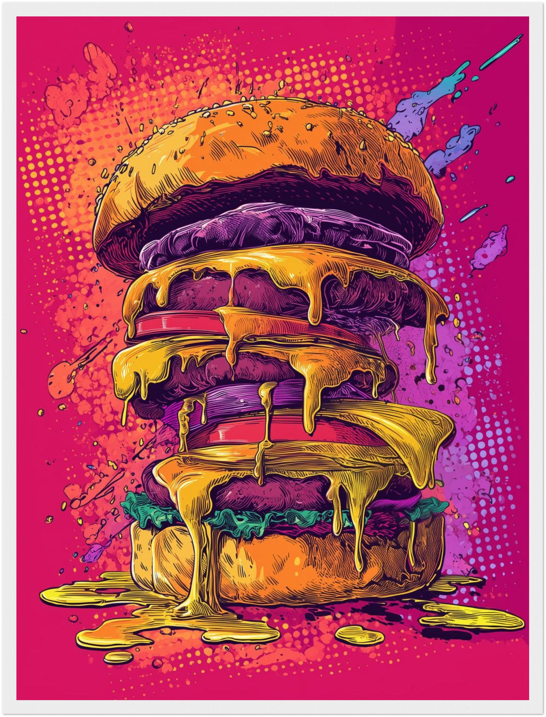 Geschmolzener Riesenburger Poster Pop Art – mattes Kunstdruck-Papier – Ansicht 6