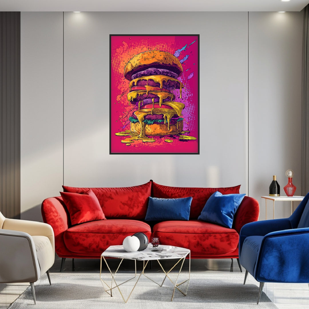 Geschmolzener Riesenburger Poster Pop Art – mattes Kunstdruck-Papier – Ansicht 3