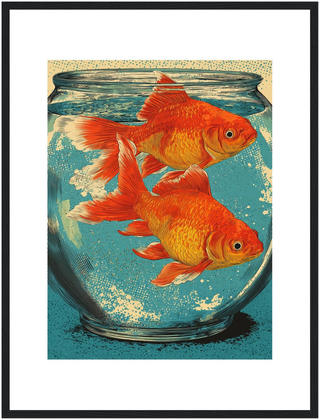 Zwei Goldfische im Glas Poster Pop Art – mattes Kunstdruck-Papier – Ansicht 5