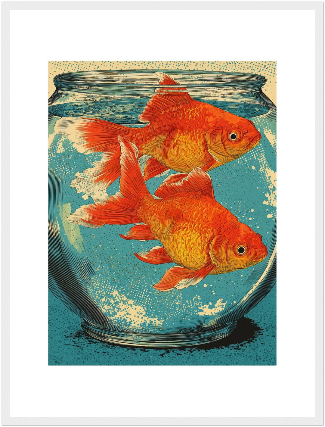 Zwei Goldfische im Glas Poster Pop Art – mattes Kunstdruck-Papier – Ansicht 6