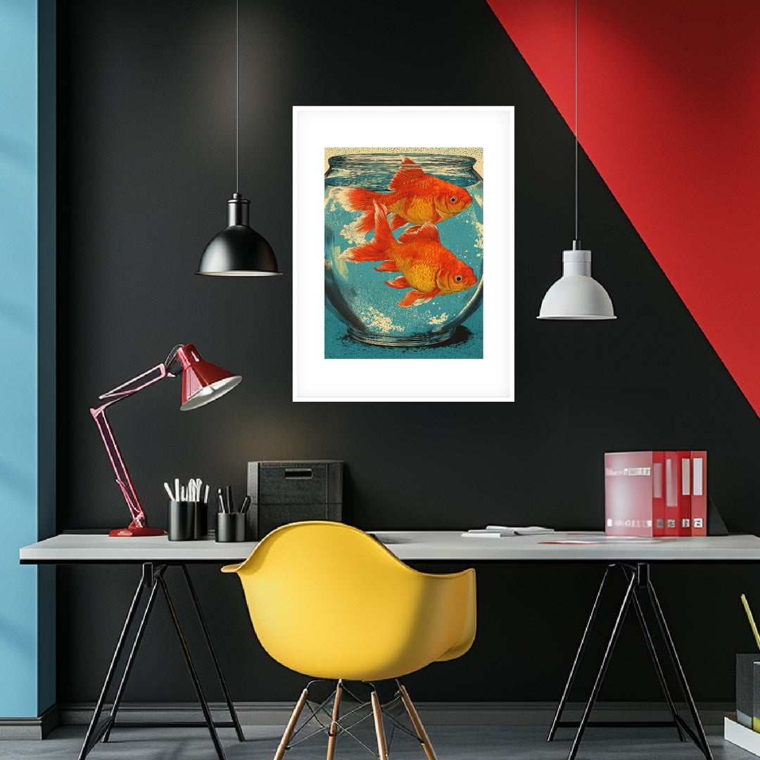 Zwei Goldfische im Glas Poster Pop Art – mattes Kunstdruck-Papier – Ansicht 4