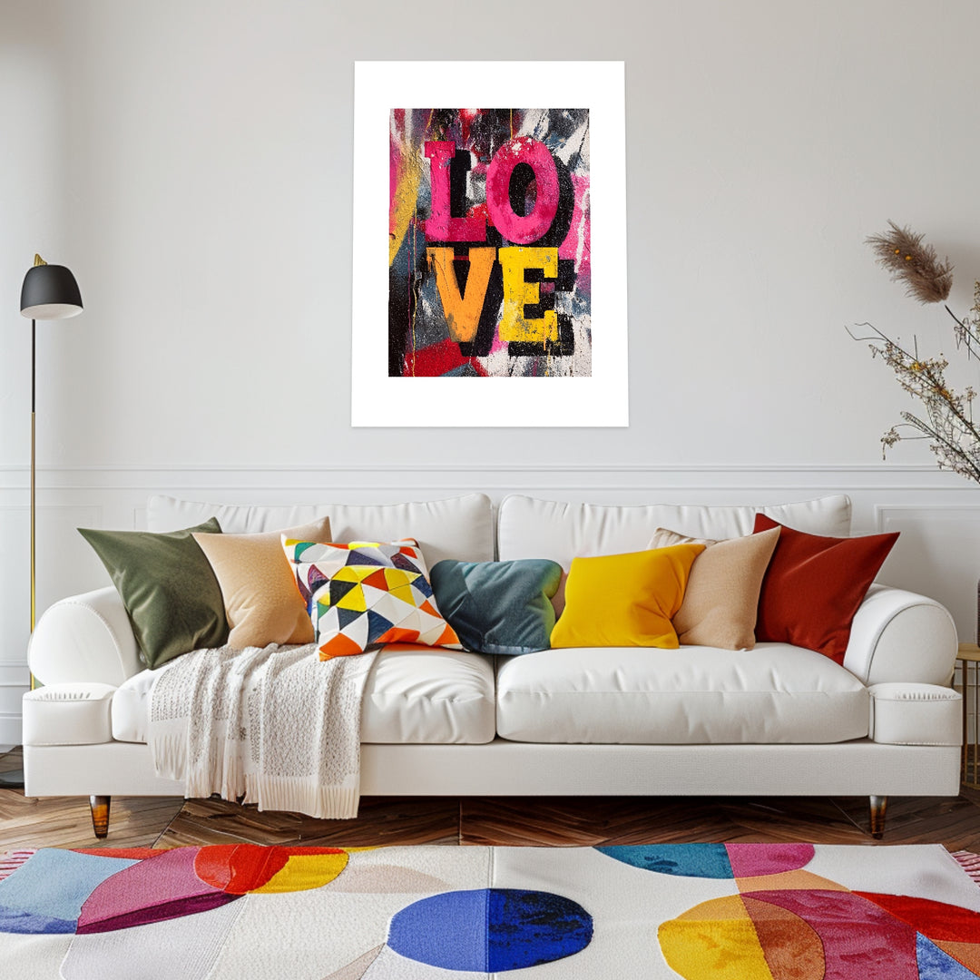 Graffiti Love Poster Pop Art – mattes Kunstdruck-Papier – Ansicht 3