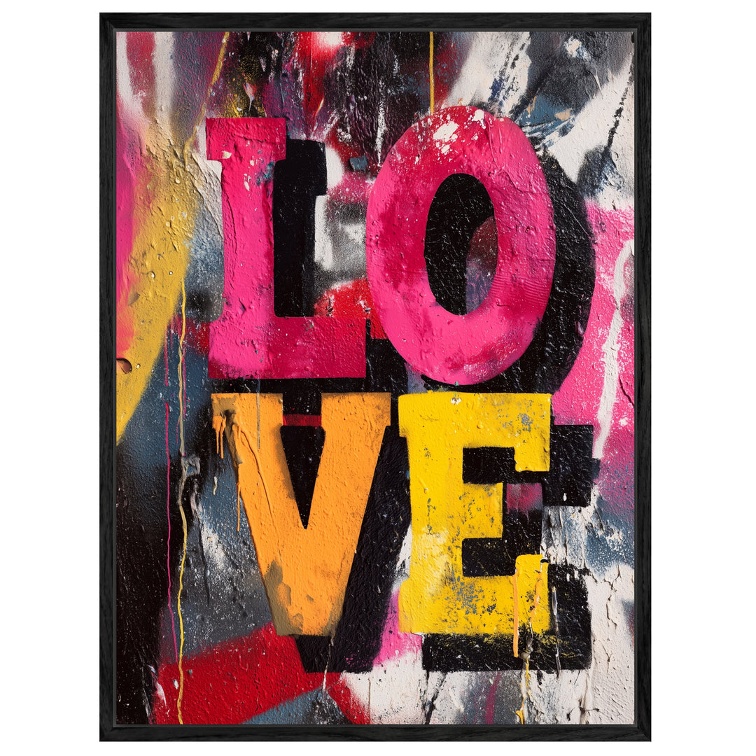 Graffiti Love Leinwandbild Pop Art – Leinwand auf Holzrahmen – Ansicht 4