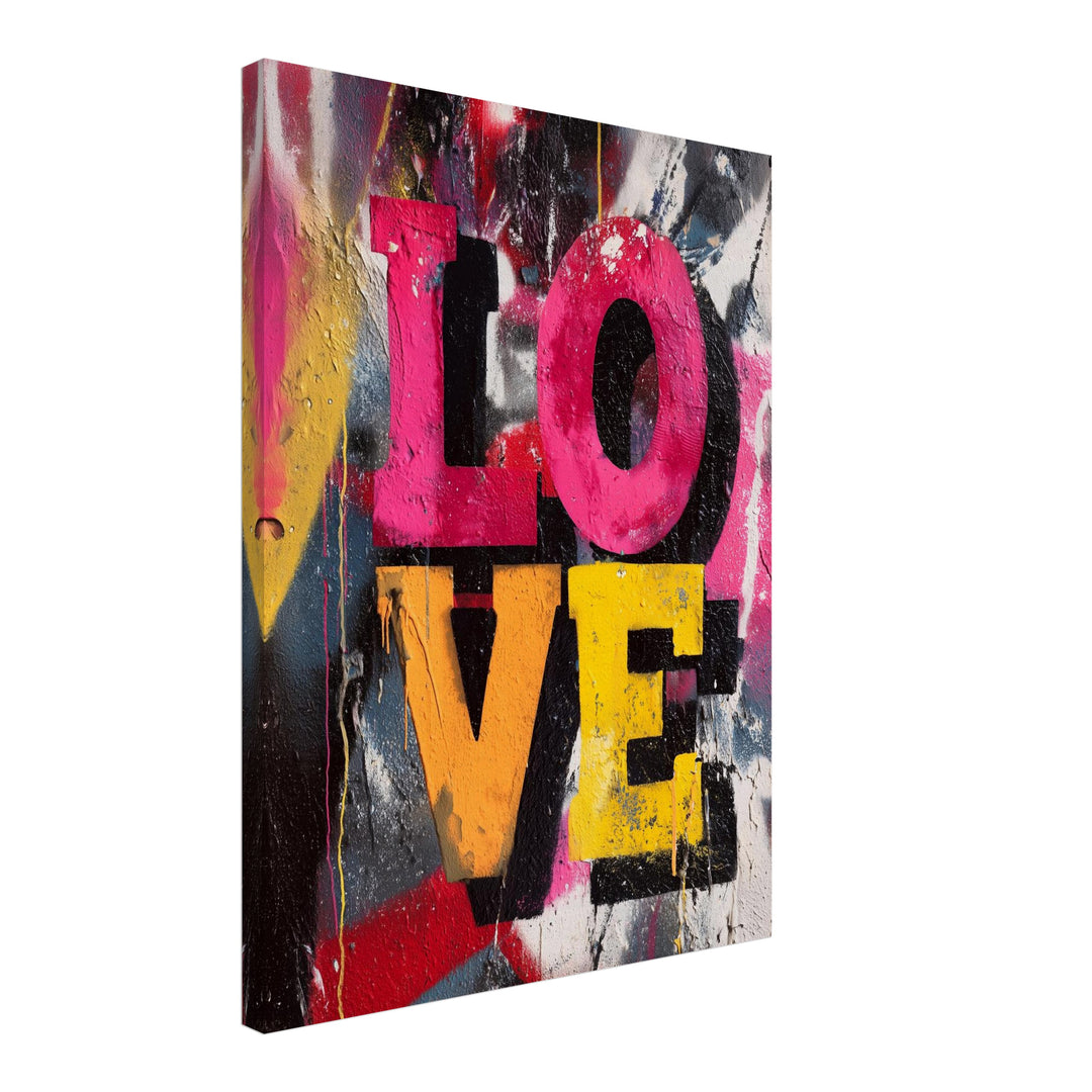 Graffiti Love Leinwandbild Pop Art – Leinwand auf Holzrahmen – Ansicht 2