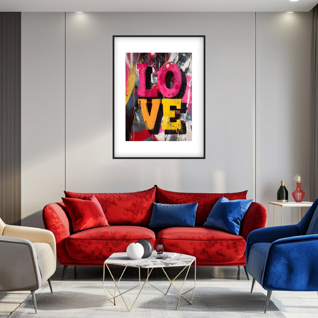 Graffiti Love Poster Pop Art – mattes Kunstdruck-Papier – Ansicht 2