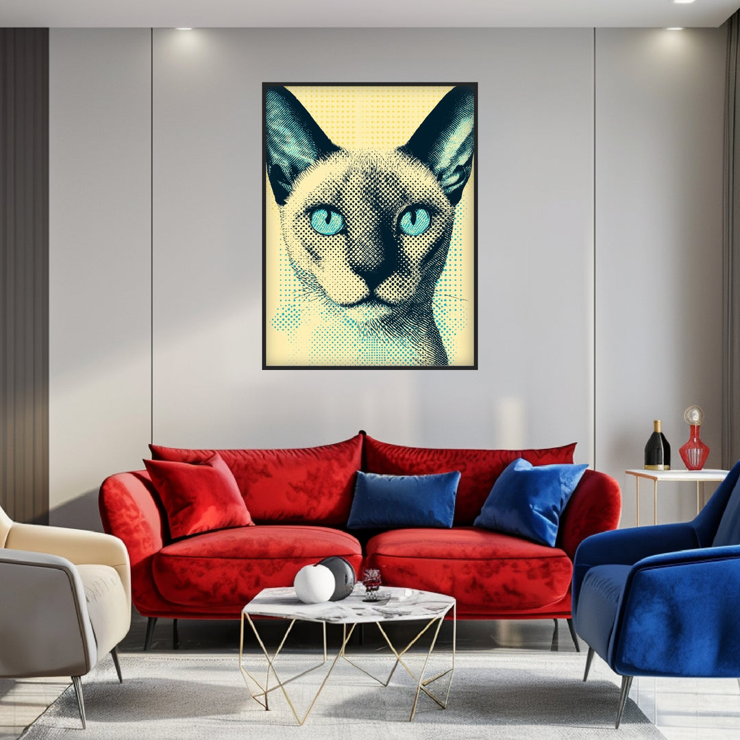 Katze mit Blick Poster abstrakt – mattes Kunstdruck-Papier – Ansicht 5