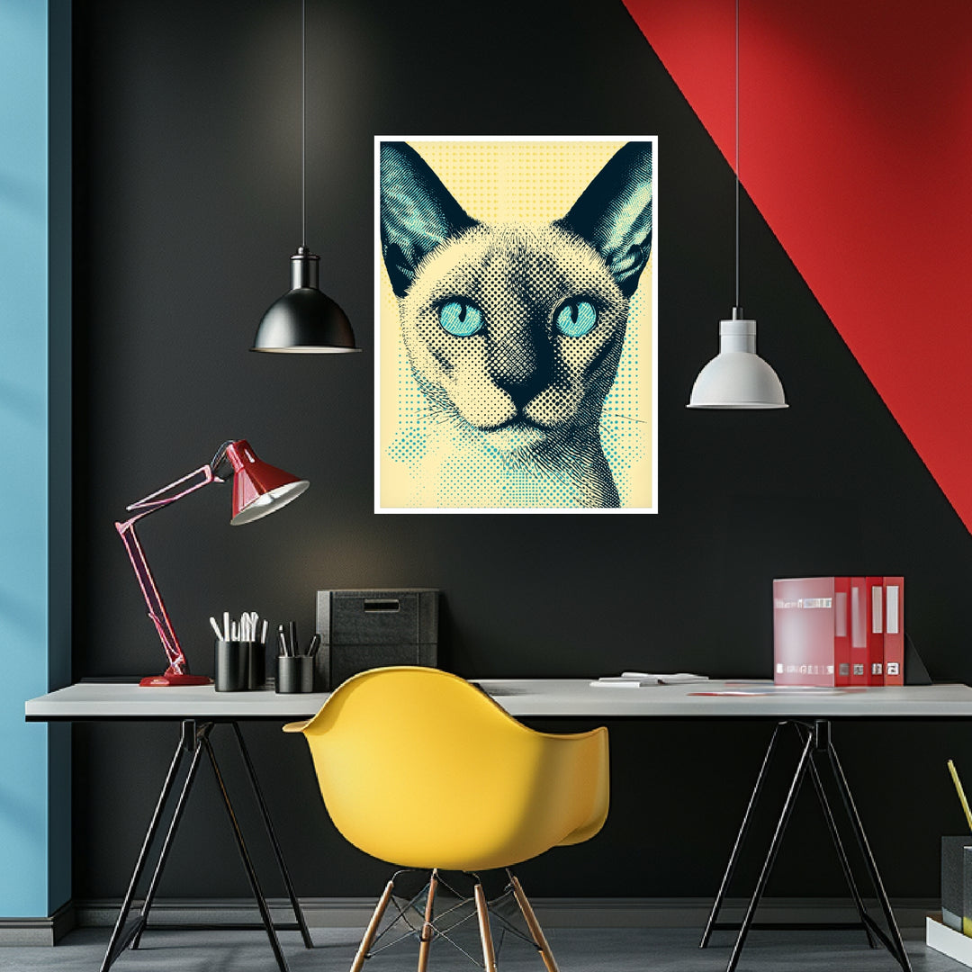 Katze mit Blick Poster abstrakt – mattes Kunstdruck-Papier – Ansicht 6