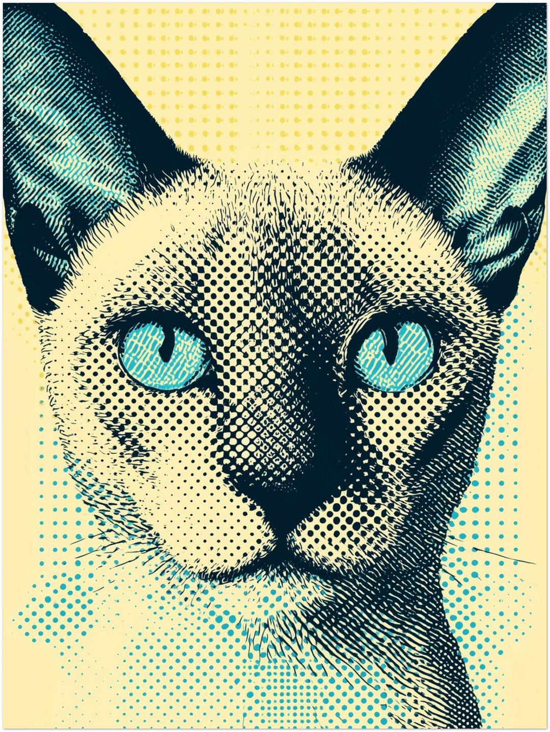 Katze mit Blick abstrakt – Wandkunst