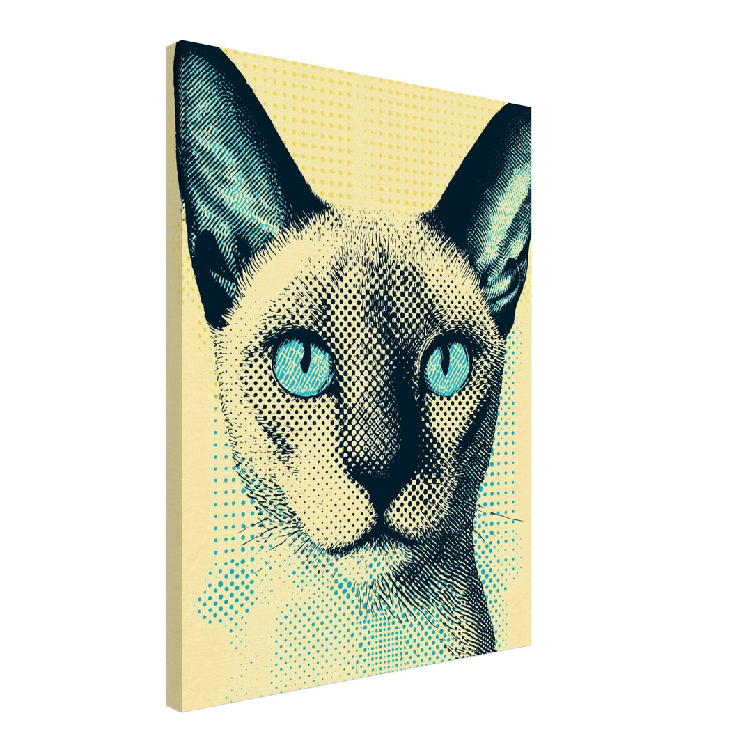 Katze mit Blick Leinwandbild abstrakt – Leinwand auf Holzrahmen – Ansicht 4