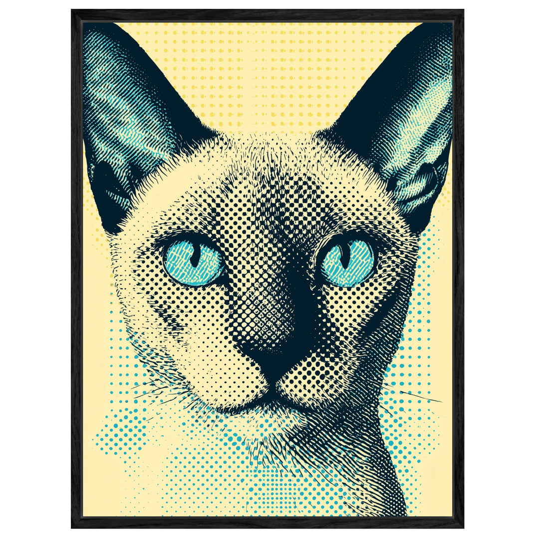 Katze mit Blick Leinwandbild abstrakt – Leinwand auf Holzrahmen – Ansicht 2